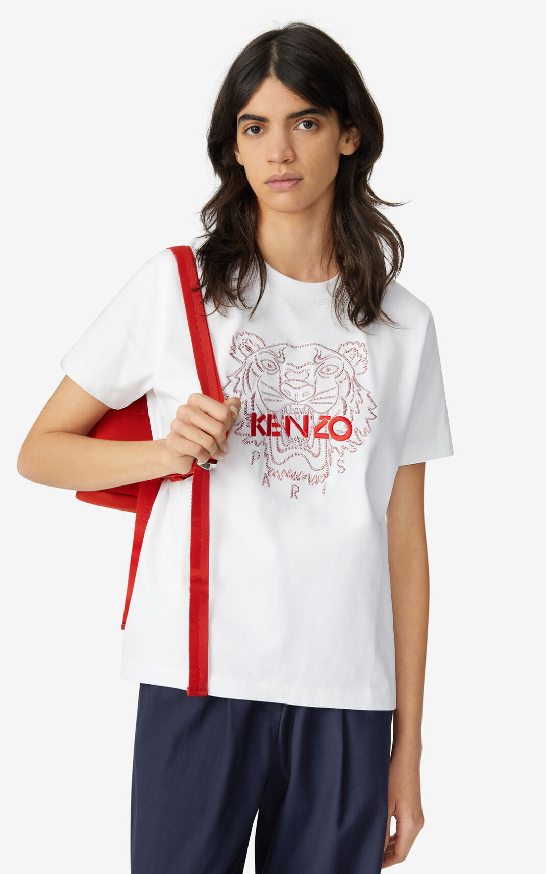 Kenzo Tiger loose fitting μπλουζακια γυναικεια ασπρα | GR277411